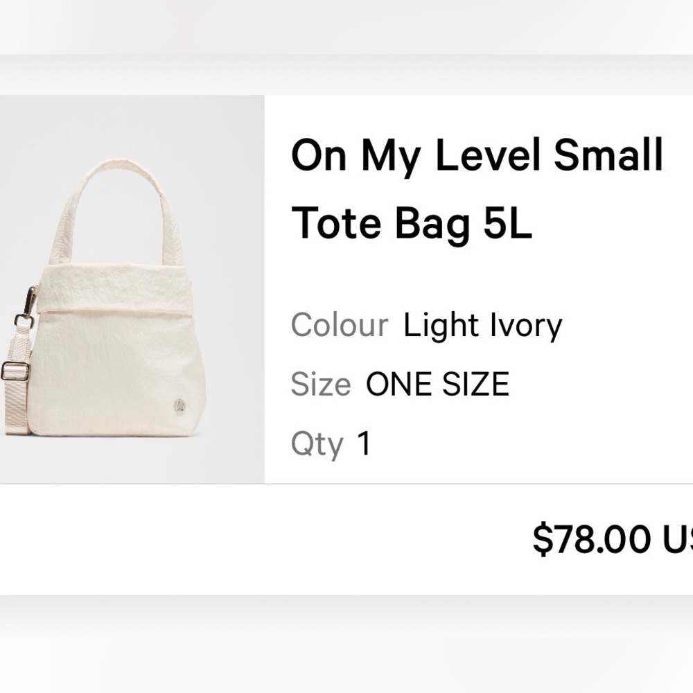 lululemon athletica Light Ivory Tote Bag